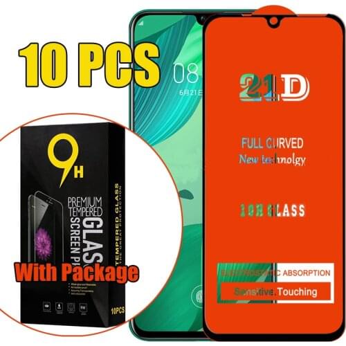 10pcs 21D Full Glue Screen Protector Tempered Glass For Huawei Honor 50 V40 X10 Max 10X Lite X20 SE Play 20 5 5T With Package
