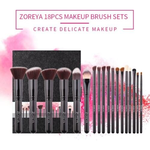 18 Pcs Makeup Brush Suit Powder Foundation Contour Blush Eye Shadow Eyebrow Lips Make Up Tool Makeup Brush Fashion Wood Handle