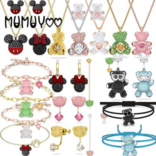 2020 Fashion Jewelry High Quality Cute Charm Cartoon Style New 3D Red bow Mouse Women Series Necklace Jewelry Best Birthday Gift