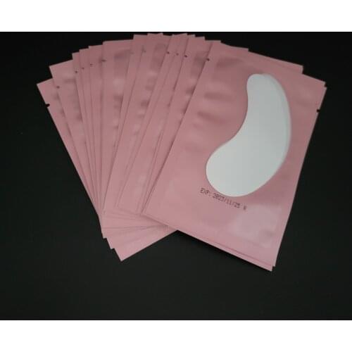 50pairs pink New Paper Patches Eyelash Under Eye Pads Lash Eyelash Extension Paper Patches Eye Tips Sticker Wraps Make Up Tools