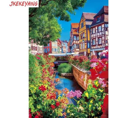 5D DIY square/round Diamond painting Urban river Cross Stitch Diamond Embroidery Pattern Rhinestone J1703