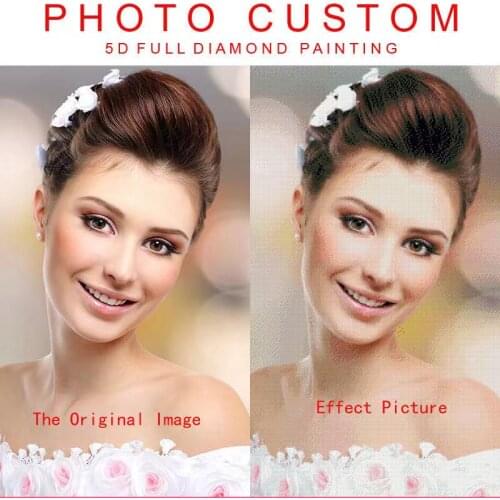 HOMFUN Photo Custom Diamond Painting 5D DIY Picture of Rhinestones Diamond Embroidery 3D Cross Stitch Home Wedding Decoration