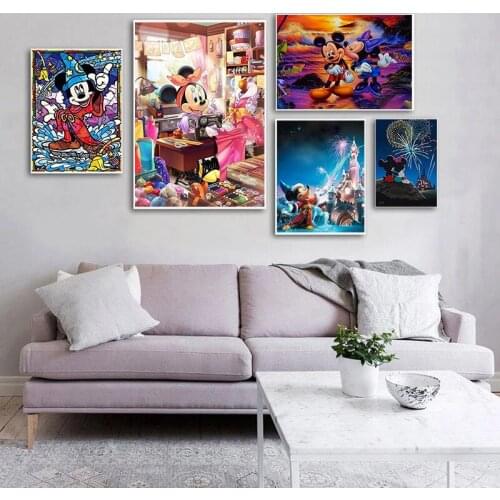 Diamond Embroidery Disney Cartoon Mickey Mouse Crystals Full Diamond Mosaic Picture Cross Stitch Needlework Room Decor