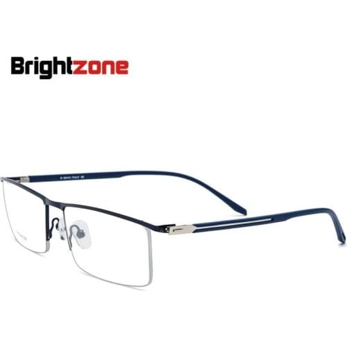 Brightzone Half Frame Spectacle Square Optical Retro Glasses Myopia Diopters Metal Man Eyeglasses Rims Optometry Miopia Korean