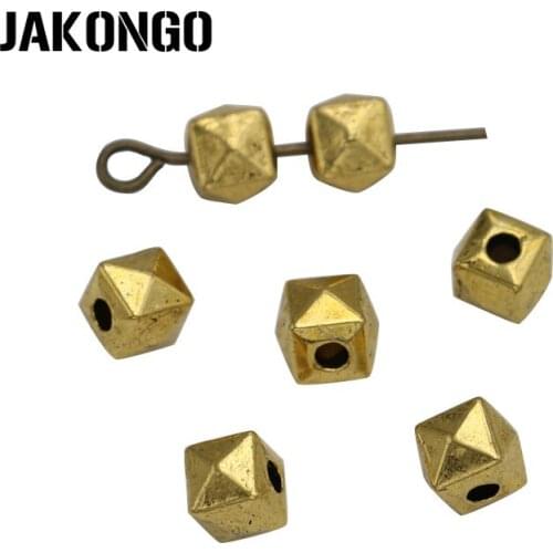 JAKONGO Irregular Spacer Beads Antique Golden Plated Loose Beads for Jewelry Making Bracelet DIY Handmade Craft 40pcs