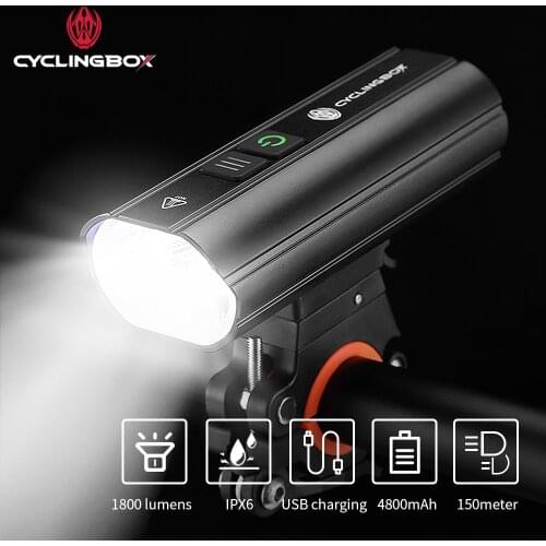 CyclingBOX Front Bicycle Light Type-C Rechargeable LED Bike Light Waterproof Cycling Headlight Climbing Safety Flashlight Lamps
