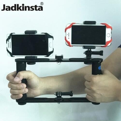 Jadkinsta Camera Cage Rig Handheld Stabilizer Phone Grip Holder for Gopro Smartphone for Canon Nikon Steadicam LED Light