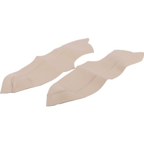 For Honda Civic 8Th Gen 2006-2011 2Pcs Car Beige Door Armrest Panel Microfiber Leather Cover Trim