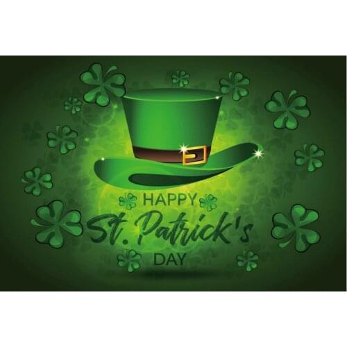 Saint Patricks Day Festival Backdrop Green Hat Photography Background Celebration Photo Booth Studio Decor