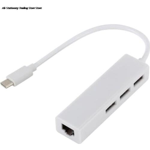 Hot sale Type C to USB RJ45 Ethernet Lan Adapter Hub Cable Port Supports Reverse Plug 8.25 * 2.4mm