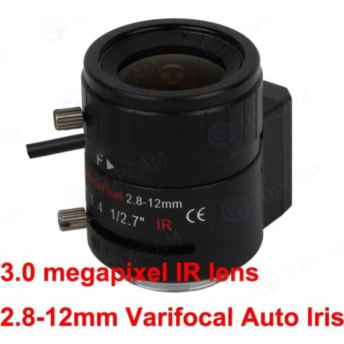 HD 3.0 megapixel IR lens 2.8-12mm Varifocal Auto Iris CCTV Lens CS Mount