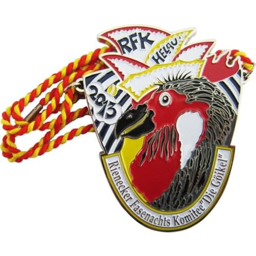 Manufacturer Promotions Custom 3D Badge Hot Sale Carved Painted Metal Medal
