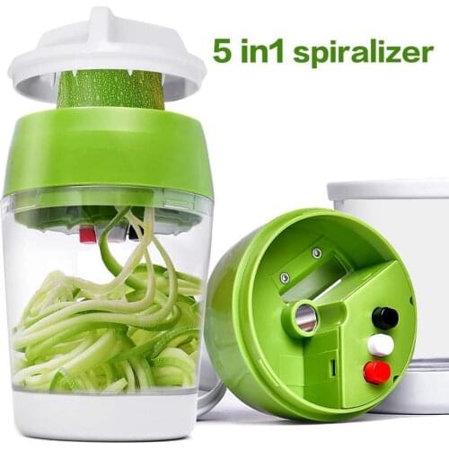 Vegetable Shredder Handheld Spiralizer Vegetable Fruit Slicer 4 In 1 Adjustable Spiral Grater Cutter Noodle Spaghetti Maker