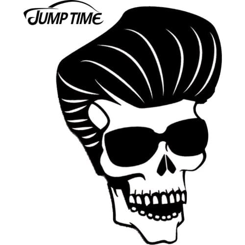 JumpTime 13cm x 9.3cm Vinyl Stickers Skull Rocker Auto Moto Car Bike for Helmet Motorcycle Vinyl Car Bumper Accessories Decals
