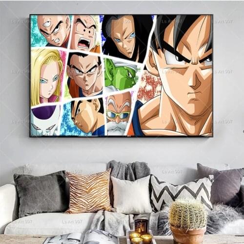 Dragon Ball Poster Canvas Painting Japanese Anime Comic Picture Mural Living Childern Room Home Decoration Home Decor Cuadros