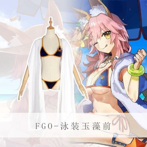 Anime swimwear FGO bikini Fate/EXTRA Tamamo no Mae Cosplay Costume bathing suit A