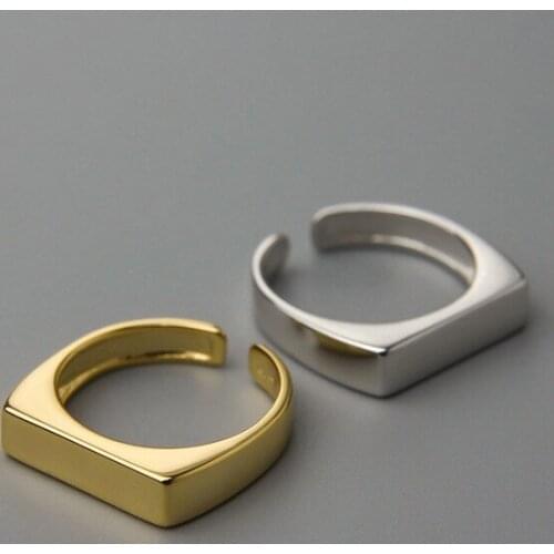 Fashion Minimalist Open Finger Rings Geometric Punk Charm Silvery Jewelry For Women Hip Hop Rock Party Halloween Christmas Gifts