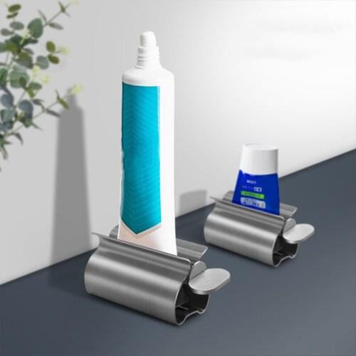 Bathroom Accessories Set Rolling Toothpaste Squeezer Tube Toothpaste Dispenser Toothbrush Holder Rack Stainless Steel Dispenser