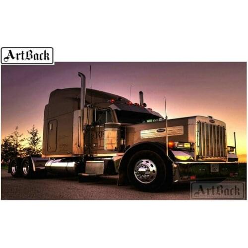Car icon 5d diy diamond painting "truck landscape" full square drill 3d diamond embroidery mosaic cross stitch decoration home