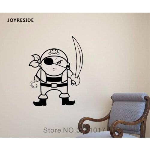 JOYRESIDE Pirate Wall Decal Vinyl Sticker Decor Childrens Kids Boys Room Bedroom Living Room Interior Art Home Design Mural A516