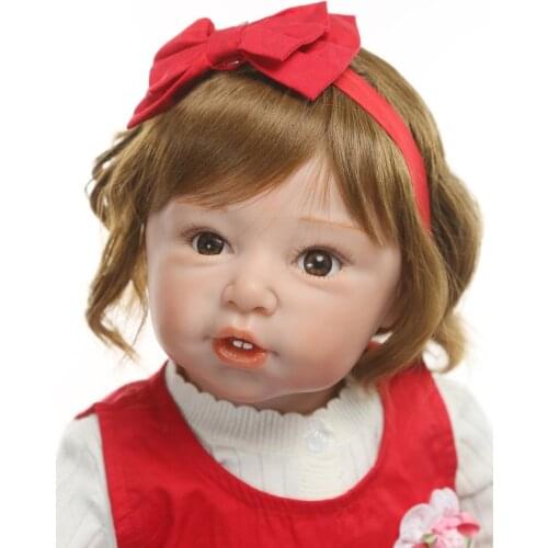 NPK new 80cm silicone reborn baby doll cute new face lifelike 1 year old real baby toddler girl doll toys gift