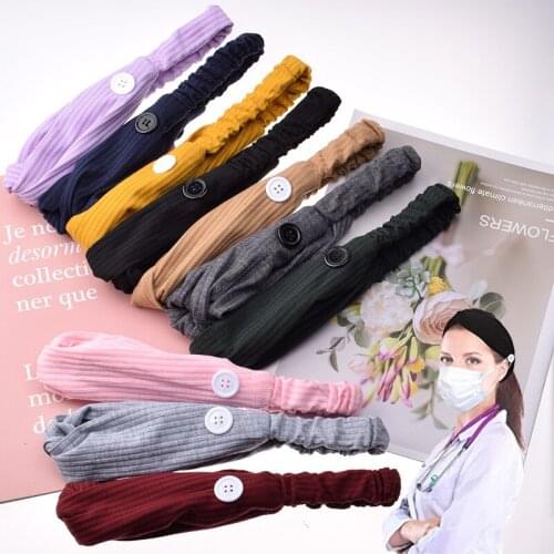 1PCS Button Solid Color Hair Holder Hairbands Fleece Bow Animal Ears Headband For Women Girls Turban Fashion Hair Accessories