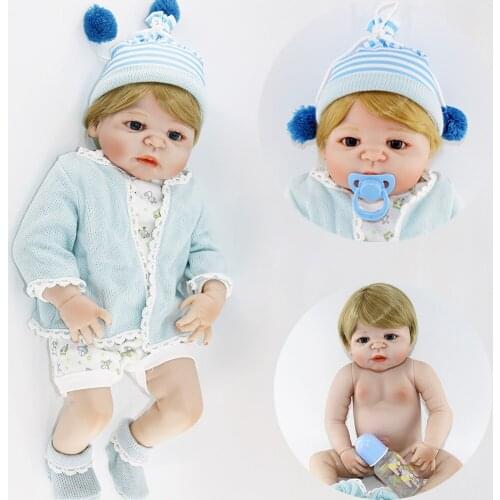 55-57CM Full Body SIlicone Lifelike boy Reborn Baby live Doll Bathe Toys for Girls Bonecas Bebe Reborn Menina 2018 doll lol bjd