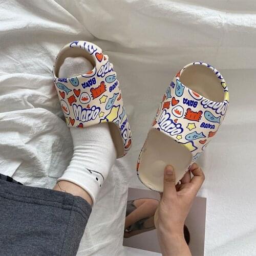 WEH slides for men Cartoons Designer Kanye West men 2020 fashion men summer mens slide bone casual slippers beach shoes Sandals