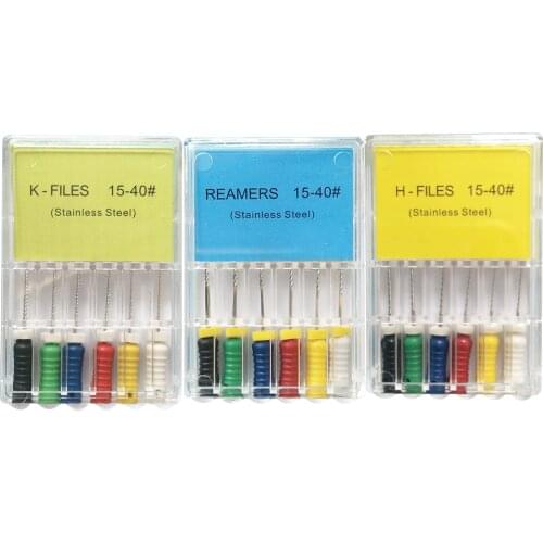 Dental Endo K Files 6pcs/pack Root Canal Cleaning H Files 25mm Dental K REAMER R Files Endodontics Dentistry Instrument