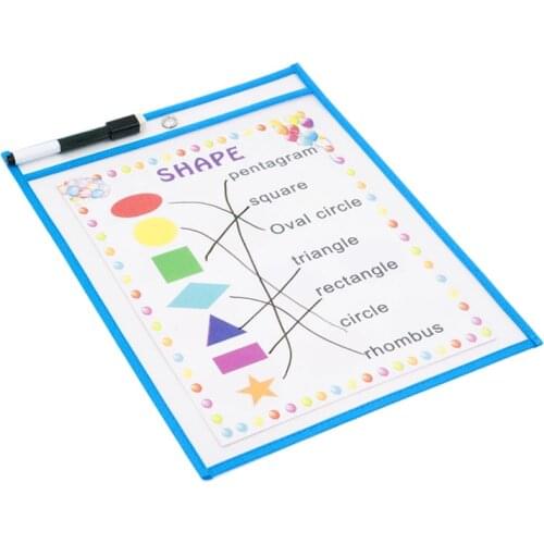 Dry Erase Pockets Reusable Oversized Size 10 X 13 inches Perfect Teacher Supplies for Classroom Organization and Decorations