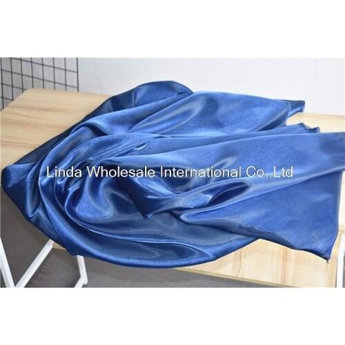 Wedding dress fabric,smooth and soft Dark blue silk Organza fabric,sewing cloth