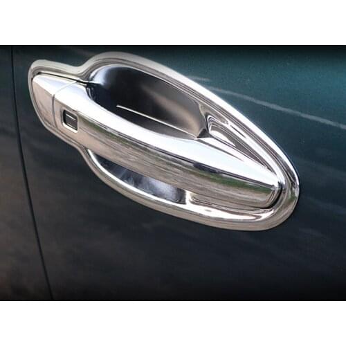 Front + Rear Car Outer Door Handle Catch Cover trim Cap Door Bowl Protection Sticker for Peugeot 3008 GT 3008GT 2017 2018 2019
