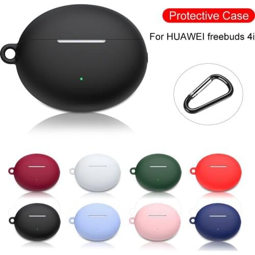 For Huawei Freebuds 4i Case Liquid Silicone Soft Protective Cover For Freebuds4i 4 i i4 Earphone Shell Anti-Drop With Hook Ring