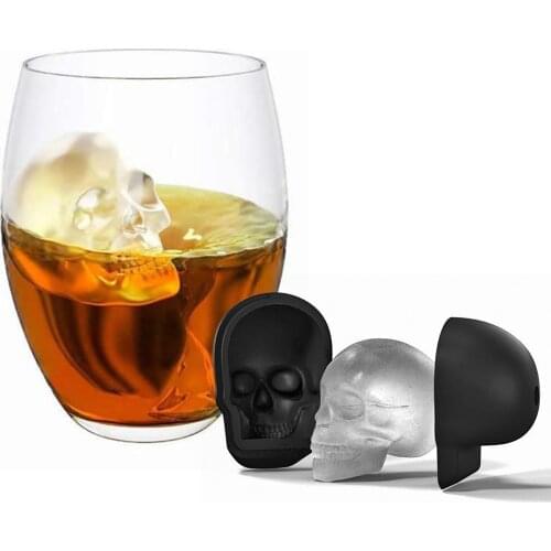 1 PC DIY Ice Cube Maker 3D Silicone Skull Shape Tray Mold Home Bar Party Cool Whiskey Wine Ice Cream Bar Tool