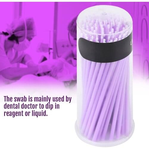 100pcs Purple Color Dental Disposable Small Brush Tooth Materials Micro Applicators Swabs
