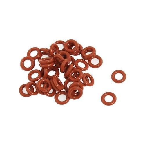 100 Pcs Silicone O Ring Seal Washers 8mm x 4mm x 2mm Red