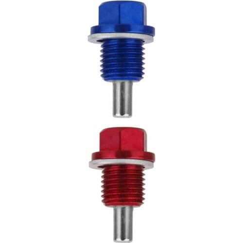 2 Pieces M14X1.5 Magnetic Engine Oil Pan/Transmission Drain Plug Blue Red Dropship