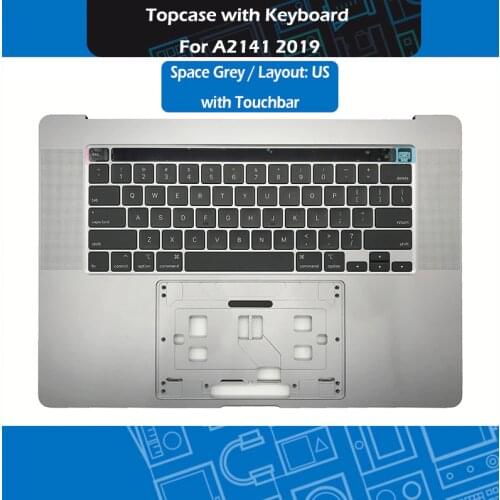 2019 Year Grey A2141 Top Case US Layout For Macbook Pro Retina 16" A2141 Topcase Palmrest with Keyboard with Touchbar
