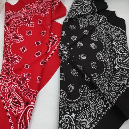 60*60cm 100% Cotton Black Red Hip-Hop Paisley Bandanas Scarf Punk Skull Bandana Headband Wrap Scarf For Men/Women
