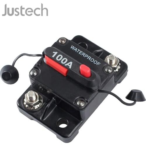 Justech 100A AMP Circuit Breaker Dual Battery IP67 Waterproof 12V 24V Fuse Reset For Car,Off-road Vehicles winch,Yachts,Ships