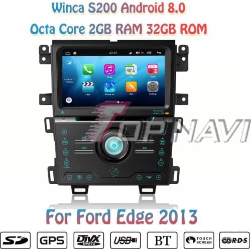 Topnavi 9'' Octa Core S200 Android 8.0 Car DVD Multimedia Player for Ford Edge 2013 Audio Radio Stereo 2DIN GPS Navigation Video