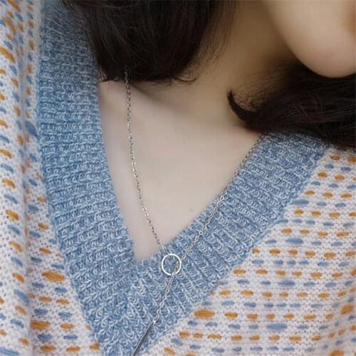 Europe And The United States Jewelry Minimalism Long Circle Metal Long Necklace Female