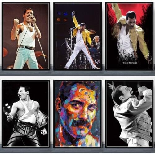 Freddie Mercury 1986 Queen Legendery Singer Star Wall Pictures for Living Room Wall Poster Oil Painting Home Decor Painting
