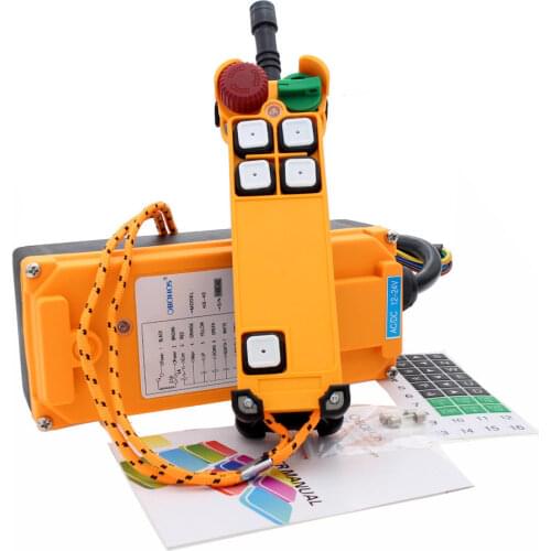 HS-4S 4 Channel 1 Speed Hoist Crane Truck Radio Remote Control Push Button Switch System with E-Stop