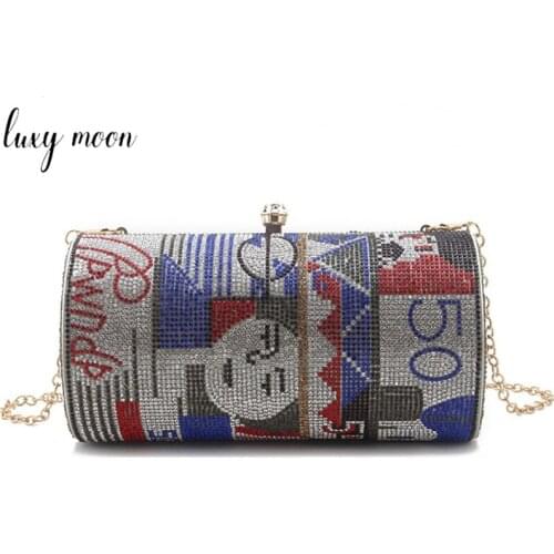Rhinestone Bling Money Clutch Purses and Handbags Crossbody Bags for Women Bridal Evening Clutch Bag for Wedding Party ZD2089