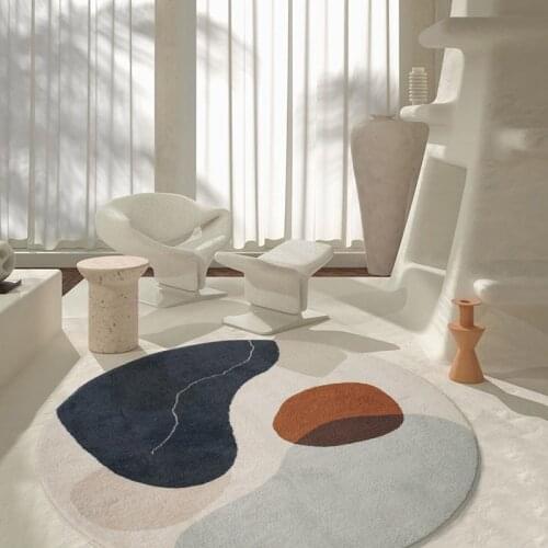 Nordic Design Round Carpet Living Room Computer Chair Round Rug Sofa Coffee Table Floor Mat Soft Bedroom Carpet Kids Room Rugs