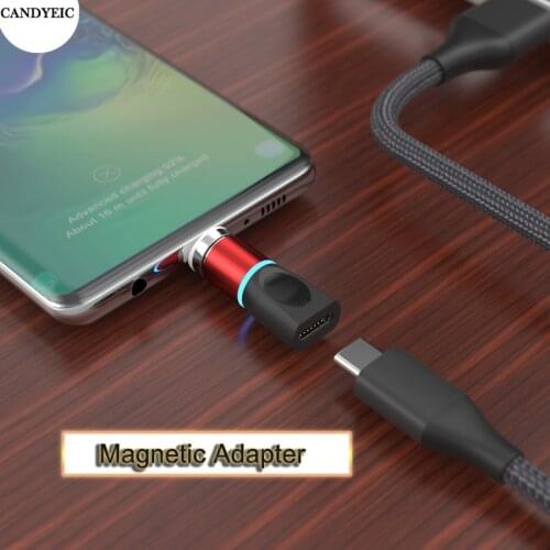 CANDYEIC Fast Charging Micro USB Magnetic Adapter for Samsung S20 S10 Huawei Mate40 30 Honor V30 Redmi Android Magnetic Charger