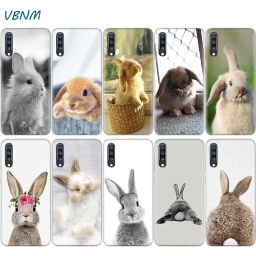 Cute White Baby Rabbits Phone Case For Samsung Galaxy A51 A71 A50 A70 A20 A30 A40 A10 A20E J4 J6 A6 A8 A7 A9 2018 Cover