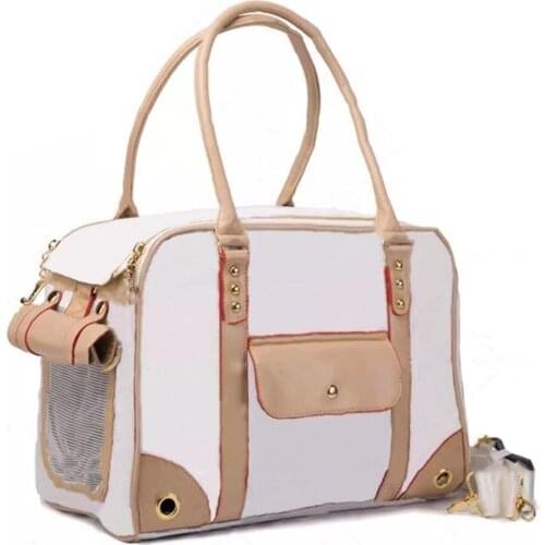 New PU Leather Pet Dog Carrier Handbag Carriers Puppy Cat Tote Bag Outdoor Travel Walking Hiking Teddy Dropshipping FYB04