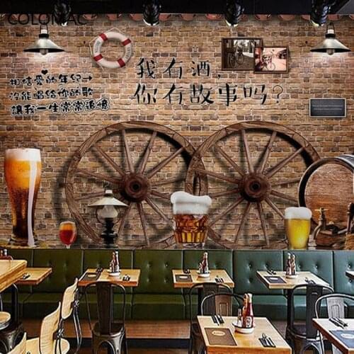 Colomac Custom Music Restaurant Industrial Style Retro Car Wallpaper Cafe Personality 3D Mural Living Room Decor Drop Shopping